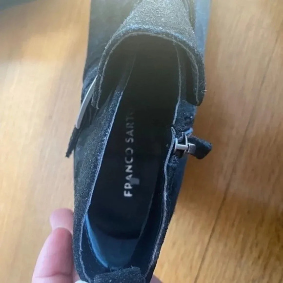 Franco Sarto Black Suede Wedge Booties - Picture 13 of 16